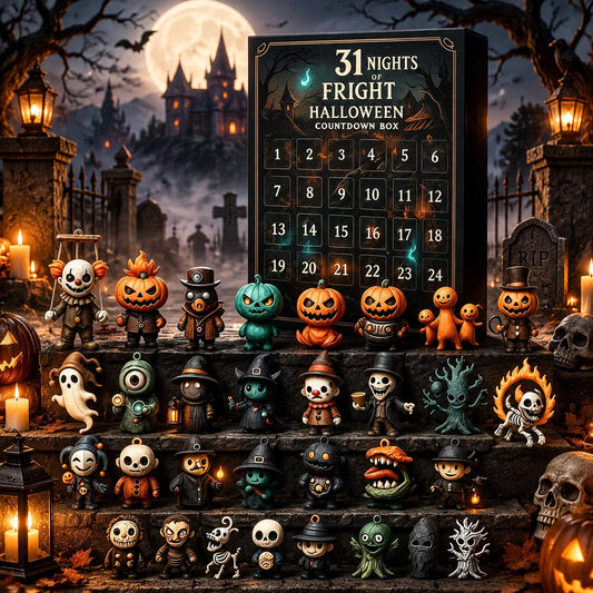 Hallowtopia 31 Days of Halloween Advent Calendar – Countdown Surprise Box with 31 Mini Figures